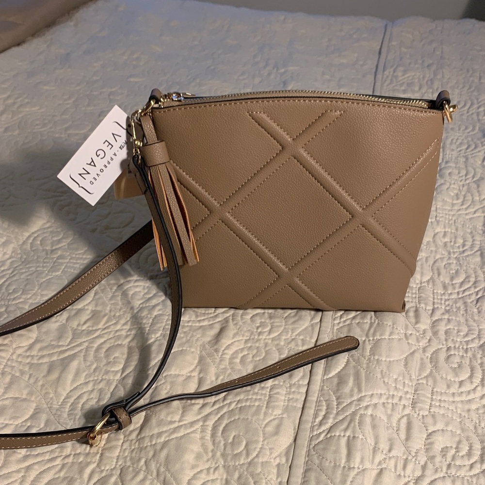 Mellow World Quilted vegan Leather Crossbody bag with Tassel NWT
